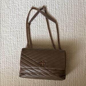 Tory Burch Taupe Kira Chevron Shoulder Bag